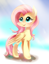 Size: 1000x1300 | Tagged: safe, artist:sion-ara, fluttershy, g4, cute, female, happy, shyabetes, smiling, solo