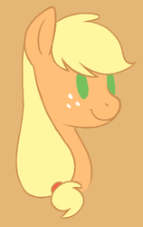 Size: 364x577 | Tagged: safe, artist:sorckylo, applejack, g4, bust, female, no pupils, simple background, solo