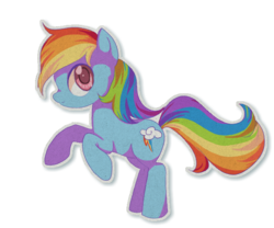 Size: 600x500 | Tagged: safe, artist:swirl-draws, rainbow dash, earth pony, pony, g4, earth pony rainbow dash, female, race swap, solo