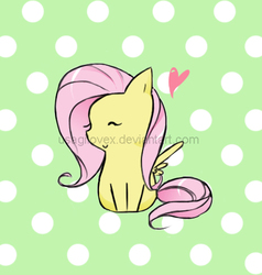 Size: 463x486 | Tagged: safe, artist:usagilovex, fluttershy, g4, chibi, female, heart, solo