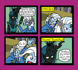 Size: 1338x1208 | Tagged: safe, artist:oneovertwo, queen chrysalis, trixie, comic:trixie enemy of, comic:trixie enemy of a rare situation, equestria girls, g4, comic