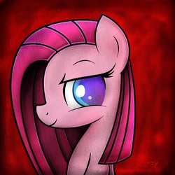 Size: 894x894 | Tagged: safe, artist:heavymetalbronyyeah, pinkie pie, earth pony, pony, g4, abstract background, colored pupils, female, pinkamena diane pie, profile, solo