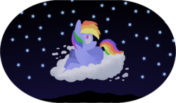 Size: 1016x599 | Tagged: safe, artist:paper-pony, rainbow dash, g4, cloud, female, solo, stars
