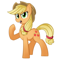 Size: 700x700 | Tagged: safe, artist:tina-chan, applejack, g4, determined, female, raised hoof, simple background, solo, transparent background