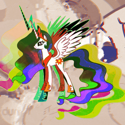 Size: 800x800 | Tagged: artist needed, safe, princess celestia, g4, female, psychedelic, solo