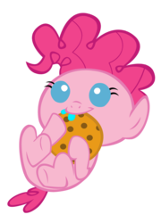 Size: 3008x4171 | Tagged: safe, artist:bronyboy, pinkie pie, earth pony, pony, g4, baby, baby pie, baby pony, cookie, cute, diapinkes, female, filly, foal, nom, simple background, solo, transparent background, vector