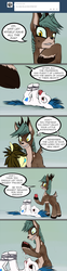 Size: 800x3212 | Tagged: safe, artist:sevireth, oc, oc only, oc:bright spark, oc:fafaeli, oc:roboshi, deer, earth pony, pony, unicorn, apple gag, apple of discord, ask, bondage, crufavers, gag, rope, tumblr