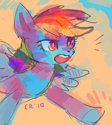 Size: 1247x1400 | Tagged: safe, artist:cherivinca, rainbow dash, pegasus, pony, g4, female, mare, open mouth, solo