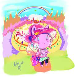 Size: 582x596 | Tagged: safe, artist:damianvertigo, pinkie pie, g4, adventure time, crossover, female, male, solo