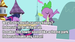 Size: 1280x720 | Tagged: safe, edit, edited screencap, screencap, spike, twilight sparkle, g4, my little pony: friendship is magic, the crystal empire, image macro, meme, roahm mythril