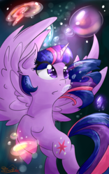 Size: 1500x2400 | Tagged: safe, artist:mewy101, twilight sparkle, alicorn, pony, g4, bubble, female, mare, solo, twilight sparkle (alicorn), underwater