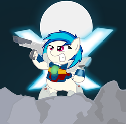 Size: 960x940 | Tagged: safe, artist:gndriver, dj pon-3, vinyl scratch, g4, after war gundam x, crossover, female, gundam, gundam x, solo, x gundam