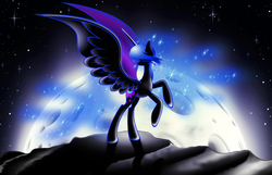 Size: 4650x3000 | Tagged: safe, artist:flamevulture17, nightmare moon, g4, female, missing accessory, solo