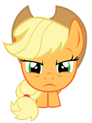Size: 698x930 | Tagged: safe, artist:gretsch1962, applejack, g4, cute, female, looking at you, perspective, simple background, solo, squint, squintjack, transparent background