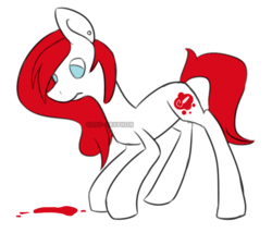 Size: 708x605 | Tagged: safe, artist:gray-gryphon, oc, oc only, oc:heavy flow, earth pony, pony, blood, female, menstrual blood, menstruation, solo