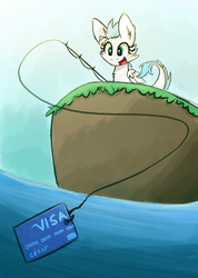 Size: 2065x2904 | Tagged: safe, artist:vulpessentia, oc, oc only, oc:patch, credit card, fishing, high res, phishing, pun, solo