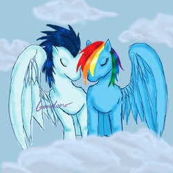 Size: 1024x1024 | Tagged: safe, artist:gondaro, rainbow dash, soarin', g4, female, male, ship:soarindash, shipping, straight