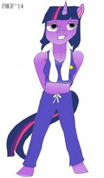 Size: 749x1280 | Tagged: safe, artist:furrymusclegrowthfan, twilight sparkle, anthro, g4, female, solo