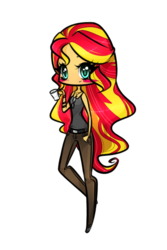 Size: 400x600 | Tagged: safe, artist:fa11enha1o, artist:twilite-sparkleplz, sunset shimmer, equestria girls, g4, chibi, female, solo