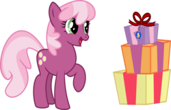 Size: 1024x660 | Tagged: safe, artist:ulyssesgrant, cheerilee, earth pony, pony, g4, cutie mark crusaders, female, happy, mare, present, raised hoof, simple background, solo, transparent background