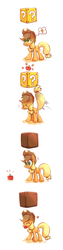 Size: 1000x4000 | Tagged: safe, artist:joycall6, applejack, g4, ? block, apple, blushing, comic, crossover, female, heart, nintendo, solo, super mario bros.