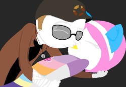 Size: 500x346 | Tagged: safe, barely pony related, fandomstuck, hasbro, homestuck, kissing, team fortress 2, tf2 logo, valve