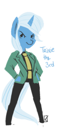 Size: 458x894 | Tagged: safe, artist:fauxsquared, trixie, anthro, g4, female, lupin the 3rd, solo