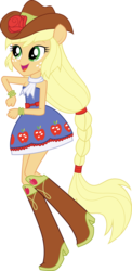 Size: 625x1279 | Tagged: safe, applejack, equestria girls, g4, boots, clothes, dress, fall formal outfits, female, high heel boots, ponied up, shoes, simple background, solo, transparent background, vector