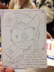 Size: 768x1024 | Tagged: safe, artist:andypriceart, spike, twilight sparkle, g4, abuse, andy you magnificent bastard, disproportionate retribution, imminent murder, monochrome, ocd, sketch, spikeabuse, this will end in tears and/or death, traditional art, twilight snapple