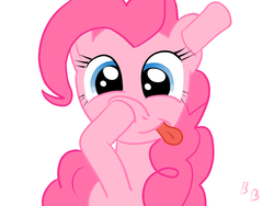 Size: 1600x1200 | Tagged: safe, pinkie pie, g4, bad habit, ear picking, female, nose picking, silly, solo