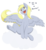 Size: 1800x1944 | Tagged: safe, artist:bootloops, artist:itsuko103, derpy hooves, pegasus, pony, g4, captain obvious, cloud, cute, dem thighs, derpabetes, female, large wings, majestic as fuck, mare, sitting, solo, speech bubble, wings