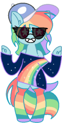 Size: 261x519 | Tagged: artist needed, source needed, safe, rainbow dash, g4, awesome, clothes, cool, exposed, female, grin, hat, nyan cat, nyan dash, rainbow, rainbow dash always dresses in style, rainbow socks, shoulderless, simple background, sleeveless, smiling, socks, soft grunge, solo, sparkles, starry eyes, striped socks, sunglasses, swag, transparent background, tube top, unshorn fetlocks, wingding eyes