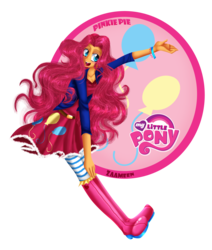 Size: 3562x4210 | Tagged: safe, artist:zaameen, pinkie pie, human, g4, clothes, female, humanized, socks, solo, striped socks