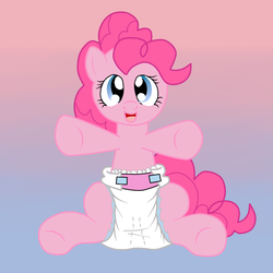 Size: 1000x1000 | Tagged: safe, artist:ced75, artist:fillyscoots42, pinkie pie, g4, diaper, female, non-baby in diaper, solo