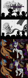 Size: 2434x6580 | Tagged: safe, artist:evilscribbles, derpy hooves, doctor whooves, rarity, time turner, oc, pegasus, pony, ask pun, g4, ask, cinema, comic, female, magic, mare, popcorn, soda, telekinesis, tumblr