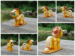 Size: 1024x768 | Tagged: safe, artist:cozd, applejack, g4, apple, clay, irl, photo, sculpture, solo