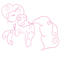 Size: 1280x1280 | Tagged: safe, artist:cephvik, pinkie pie, g4, female, monochrome, smiling, solo