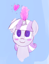 Size: 1044x1375 | Tagged: dead source, safe, artist:tanmansmantan, twilight velvet, pony, unicorn, g4, female, heart, solo