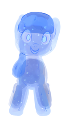 Size: 257x459 | Tagged: safe, artist:tanmansmantan, goo pony, original species, bubble, looking at you, open mouth, simple background, smiling, solo, white background