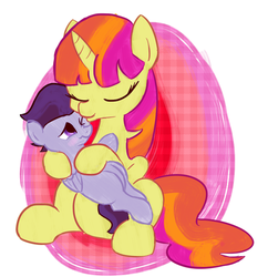 Size: 634x655 | Tagged: safe, artist:tanmansmantan, rumble, sweetcream scoops, pegasus, pony, unicorn, g4, blushing, cheek kiss, duo, female, kissing, male, rumblescoops, shipping, straight