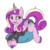 Size: 450x451 | Tagged: source needed, safe, artist:lulubell, queen chrysalis, changeling, g4, beanbag chair, bodysuit, bow, disguise, disguised changeling, fake cadance, female, simple background, smirk, solo, transparent background