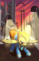 Size: 721x1107 | Tagged: safe, artist:drawponies, spitfire, g4, female, poster, solo