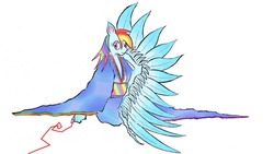 Size: 1136x640 | Tagged: safe, artist:enseinoko, rainbow dash, g4, female, pixiv, red string of destiny, solo