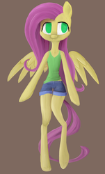 Size: 3464x5736 | Tagged: safe, artist:pinkamenaspy, fluttershy, pegasus, semi-anthro, g4, arm hooves, clothes, female, pants, solo, tank top