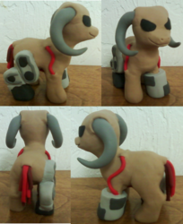 Size: 800x982 | Tagged: safe, artist:vaneetra, craft, cyberdemon, doom, irl, photo, ponified, rule 85, sculpture, toy
