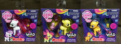 Size: 2000x728 | Tagged: safe, apple bloom, scootaloo, sweetie belle, g4, brushable, cutie mark crusaders, female, irl, photo, toy, wild rainbow