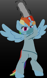 Size: 309x504 | Tagged: artist needed, safe, rainbow dash, g4, chainsaw, mask, scrubs (gear), surgeon, surgical mask