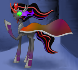 Size: 1197x1071 | Tagged: safe, artist:icywinterberry, king sombra, g4, male, rainbow power, rainbow power-ified, solo