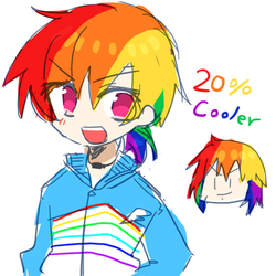 Size: 500x500 | Tagged: safe, artist:c-minded, rainbow dash, human, g4, female, humanized, pixiv, solo