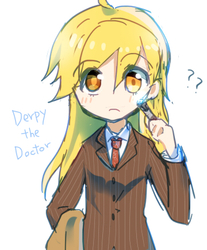 Size: 360x434 | Tagged: safe, artist:c-minded, derpy hooves, human, g4, cosplay, female, humanized, pixiv, solo, sonic screwdriver, tenth doctor